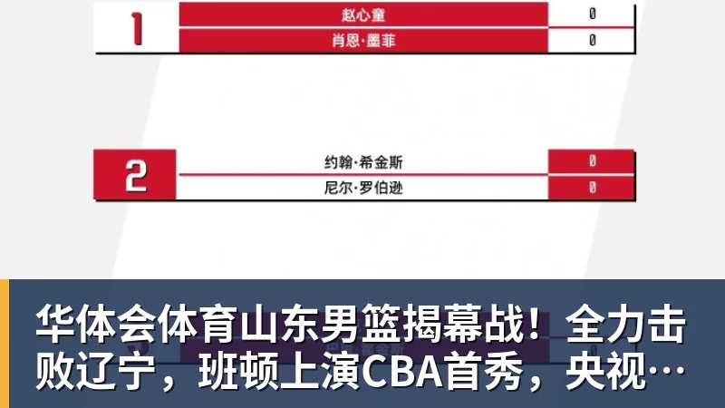 华体会体育山东男篮揭幕战！全力击败辽宁，班顿上演CBA首秀，央视直播